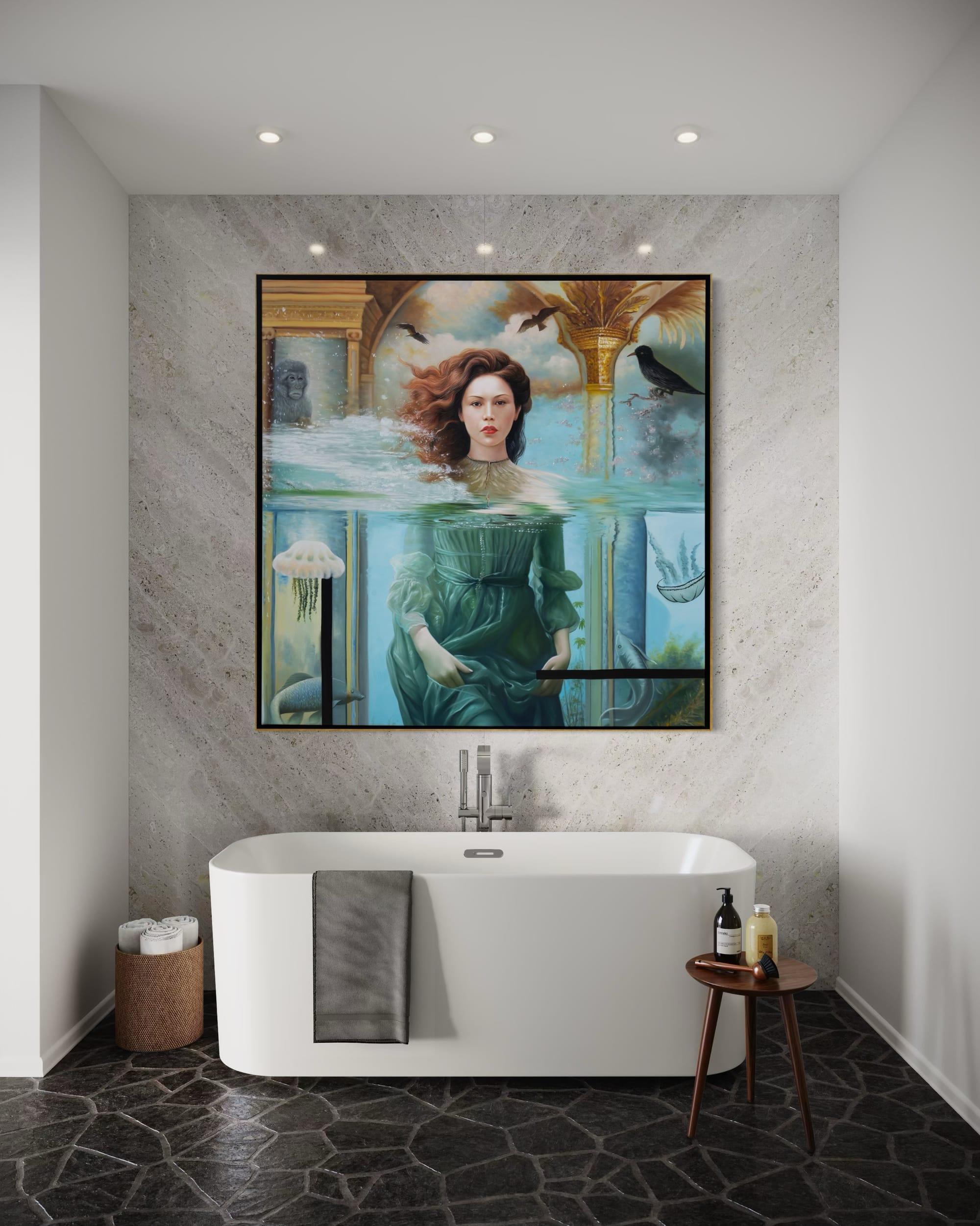 Interior design with contemporary art by Jehan Legac.
