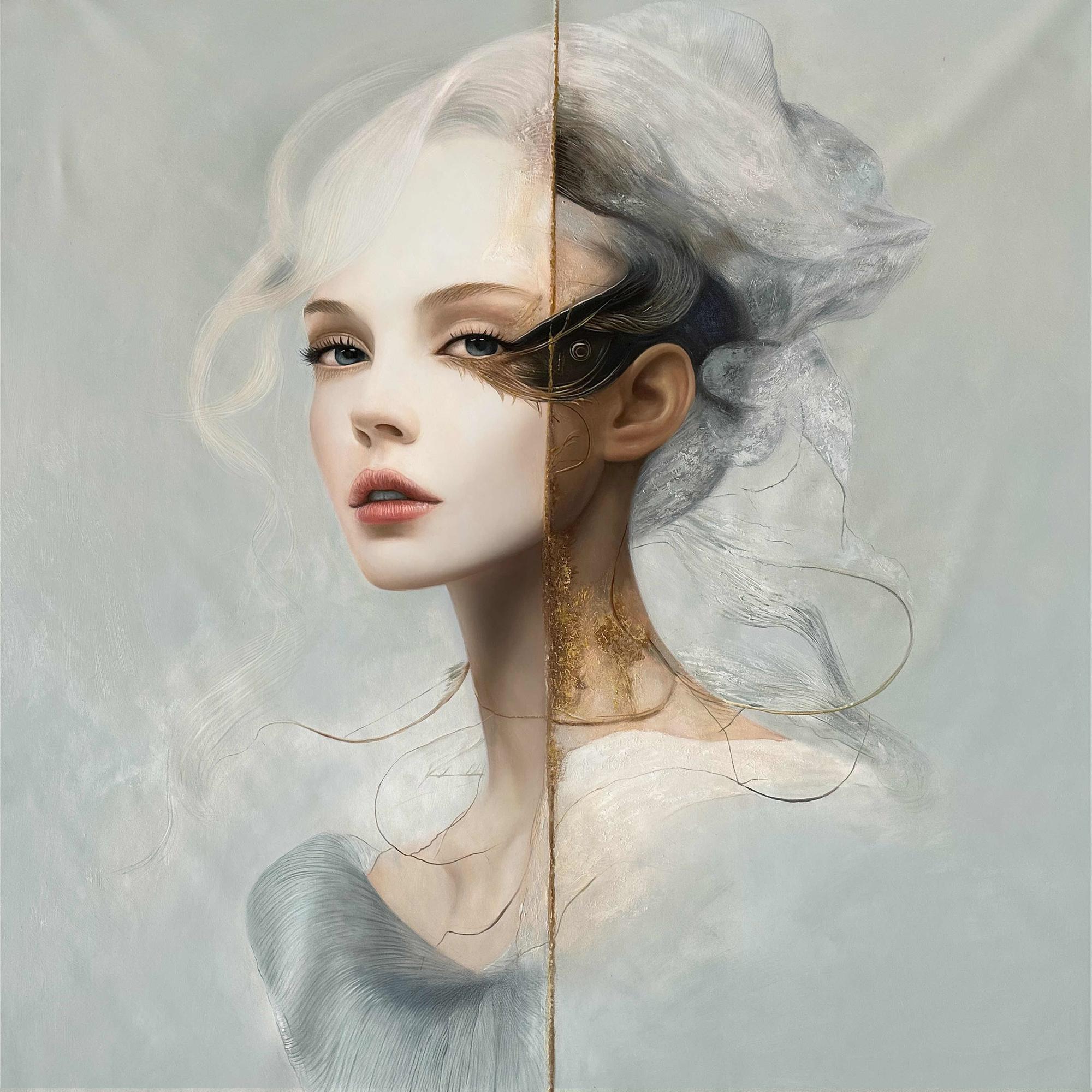 Divided Grace 150 x 150 cm, 60 x 60 in. | Original Oil Painting.