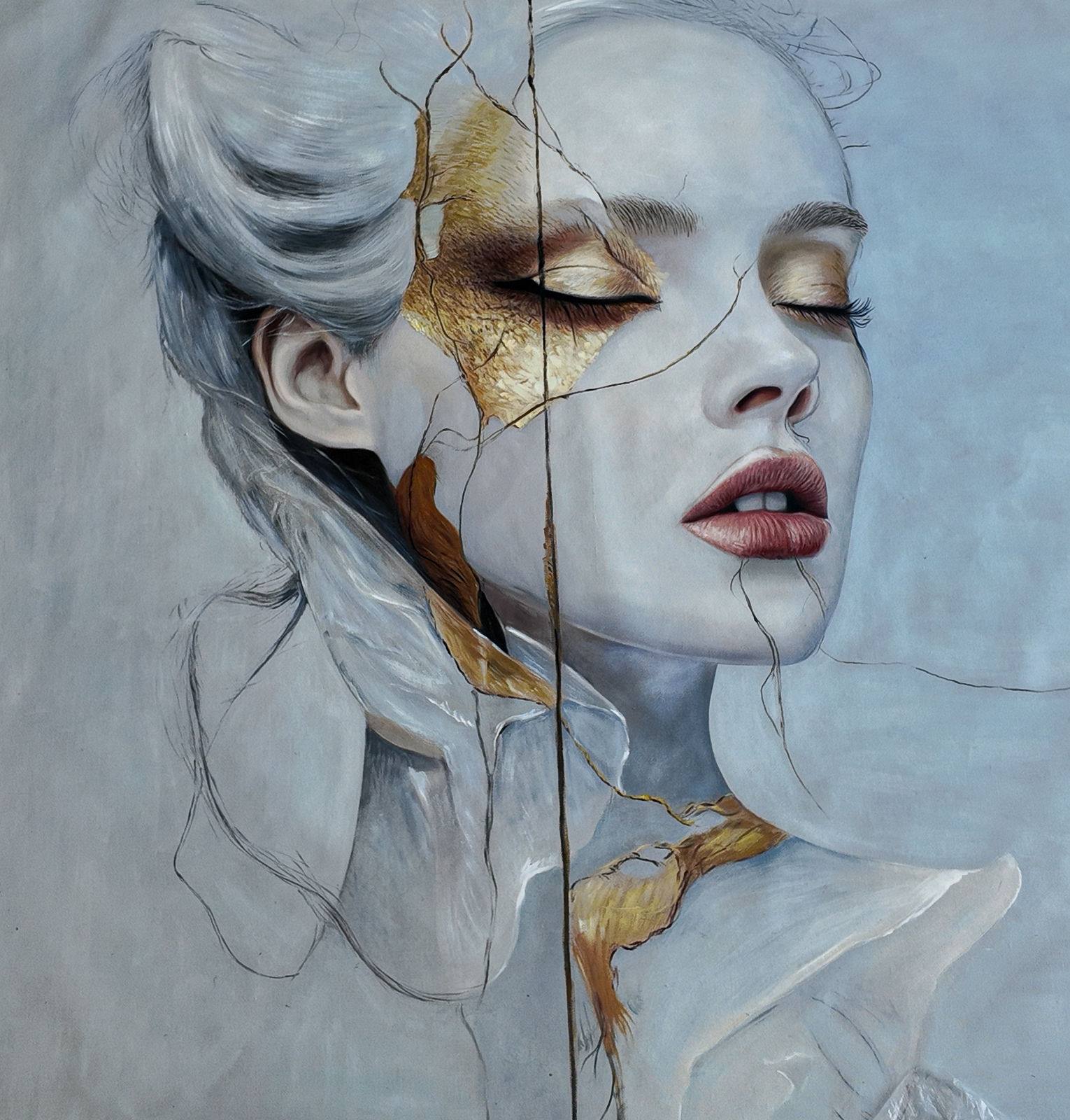 Kintsugi, painting by Jehan Legac